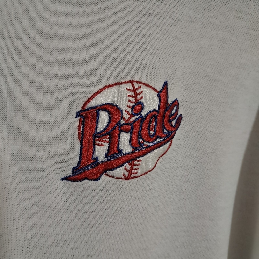 Vintage American Polo Shirt Large Short Sleeve Off White Baseball Single‎ Stitch - Picture 8 of 13